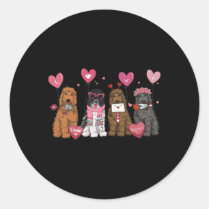 Women Goldendoodle Mum Valentine's Day Goldendoodl Classic Round Sticker