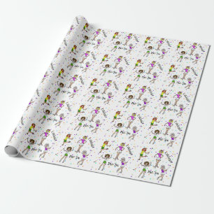 Women Golfer Celebrate Wrapping Paper