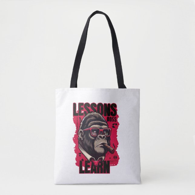 Women Gorilla Boss Lessons Learn Tote Bag (Front)