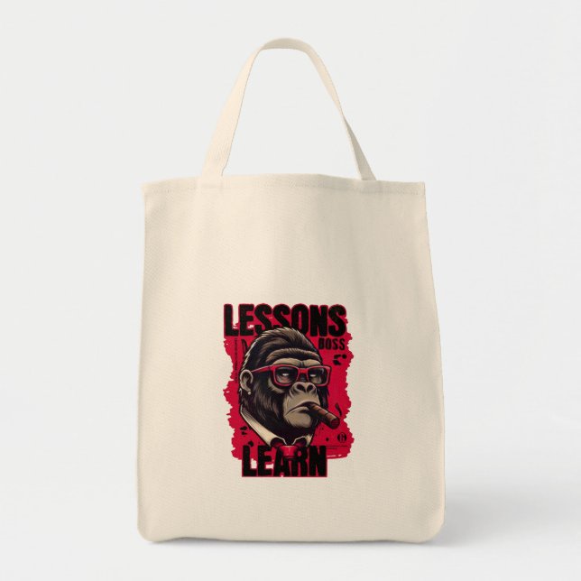 Women Gorilla Boss Lessons Learn Tote Bag (Front)