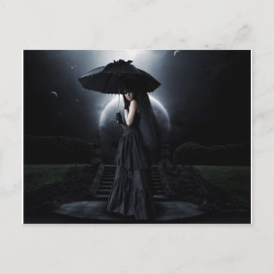 Women gothic moon postcard
