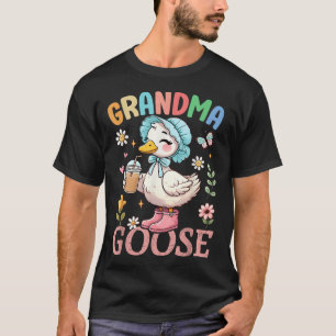 Women Grandma Goose Mothers Day Floral Silly Goose T-Shirt