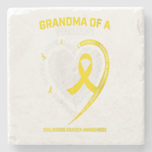 Women Grandma Grandson Grandaughter Childhood Gift Stone Coaster