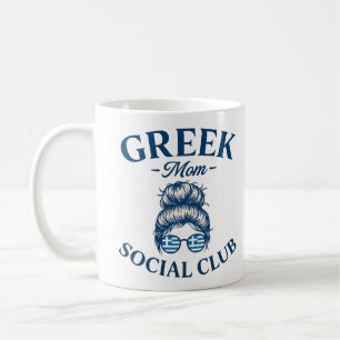 Women Greek Mom Social Club Trendy Greek Mom Coffee Mug