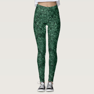 Women Green Crushed Velvet Leggings