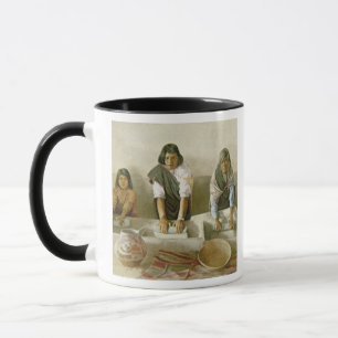 Women Grinding Corn, Pueblo of Laguna, c.1905 (col Mug