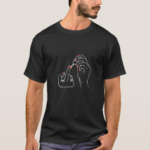 Women Hand Red Nail Polish Middle Finger Equality T-Shirt