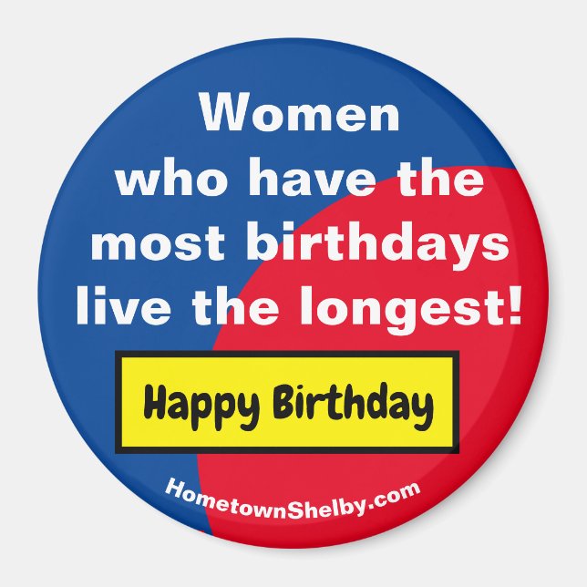 Women Happy Birthday Refrigerator Magnet (Front)