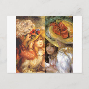 Women headwear are masterpieces in Renoir's art Postcard