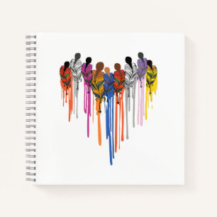 Women Heart Shape Watercolor Native American Notebook