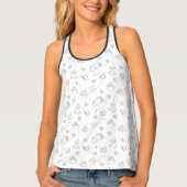Women Hearts and Butterfly One-Line Art Patterned  Singlet (Front)