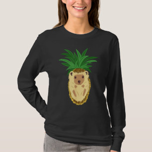 Women Hedgehog Pineapple Clothes Outfit Art Gift H T-Shirt