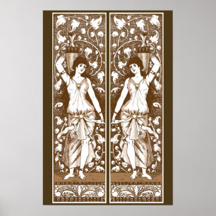 Women holding an urn poster