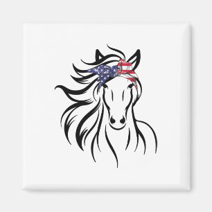 Women Horse Bandanna Tee For Horseback Riding Hors Magnet