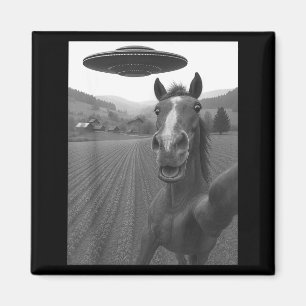 Women Horse Selfie Alien Ufo Magnet