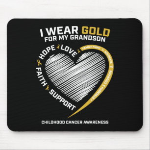 Women I Wear Gold For My Grandson Childhood Cancer Mouse Pad