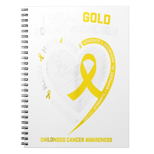 Women I Wear Gold For My Grandson Childhood Gift Notebook (Front)