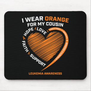 Women I Wear Orange For My Cousin Leukaemia Awaren Mouse Pad