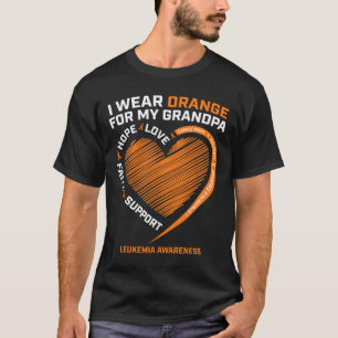 Women I Wear Orange For My Grandpa Leukaemia Aware T-Shirt