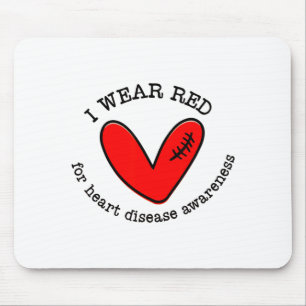 Women I Wear Red For Heart Disease Awareness Cardi Mouse Pad