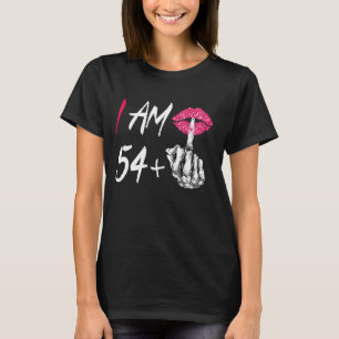 Women I'm 54 plus 1 middle finger Skull funny 55th T-Shirt