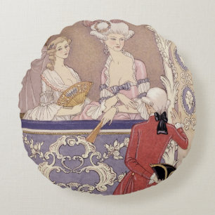 Women in a Theatre Box, illustration from 'Les Lia Round Cushion