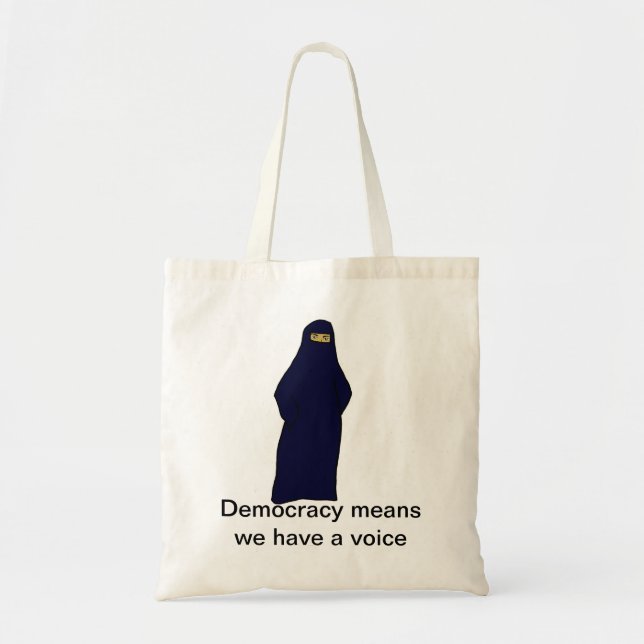 women in abaya colour, Democracy means we have Tote Bag (Front)