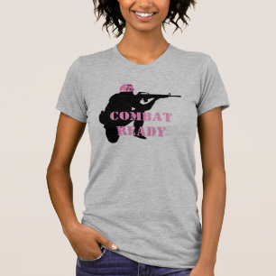 Women in Combat Pink Helmet T-Shirt