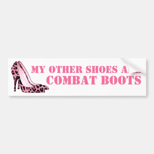 Women in Combat Stiletto Heels Bumper Sticker (Front)