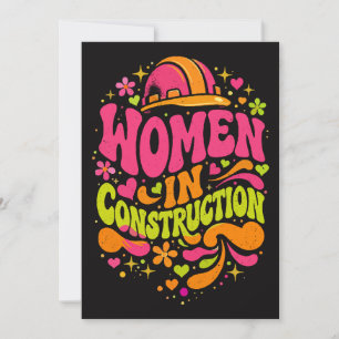 Women In Construction Retro Empowerment Invitation