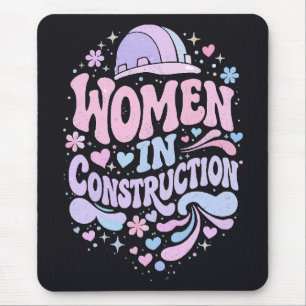 Women In Construction Retro Empowerment Mouse Pad