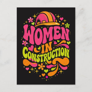 Women In Construction Retro Empowerment Postcard