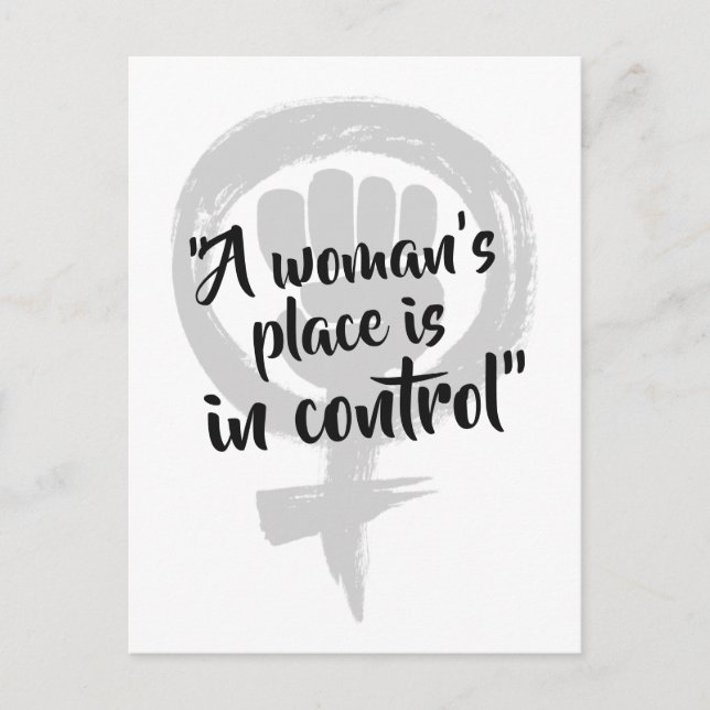 Women in control postcard (Front)