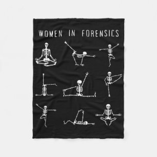 Women In Forensic Science Skeleton Yoga Medical Ps Fleece Blanket