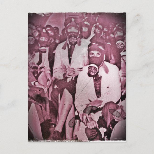 Women in Gas Masks Postcard (Front)