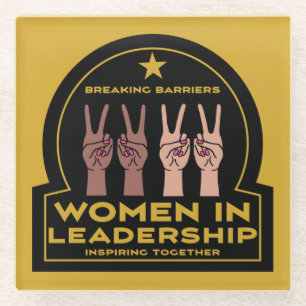 Women In leadership Glass Coaster