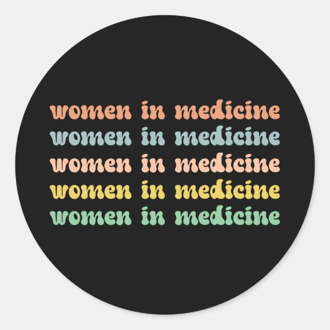 Women in Medicine Retro Future Nurse Classic Round Sticker (Front)