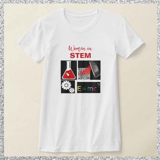 Women in Stem Black and Red T-Shirt (Creator Uploaded)
