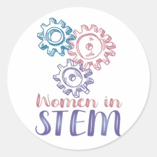 Women In STEM Classic Round Sticker