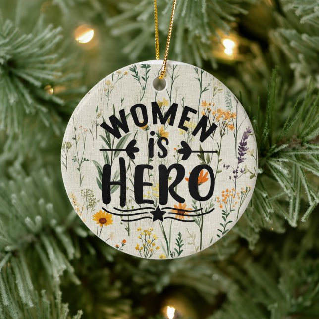 women is hero ceramic ornament (Tree)