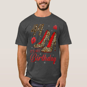 Women It's My 44th Leopard High Heels Happy 44th b T-Shirt
