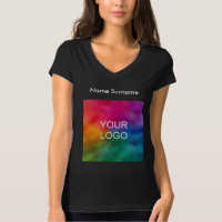 Women Jersey V-Neck Custom Business Logo T-Shirts