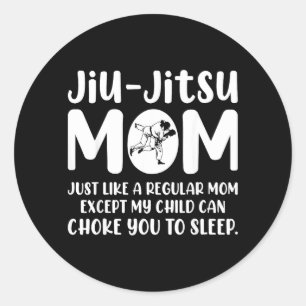 Women Jiu Jitsu Mum Brazilian Jujitsu MMA BJJ Classic Round Sticker