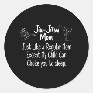 Women Jiu Jitsu Mum Brazilian Jujitsu MMA BJJ Classic Round Sticker