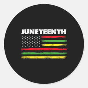 Women Juneteenth Flag African American 1 Classic Round Sticker