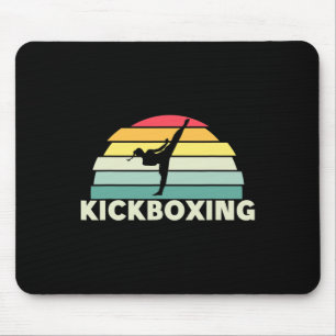 Women Kickboxing Martial Arts Retro Karate Girls K Mouse Pad