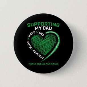 Women Kids Father Dad Kidney Disease Awareness Gif 6 Cm Round Badge