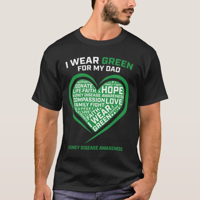 Women Kids Gifts Dad Kidney Transplant Disease Awa T-Shirt (Front)