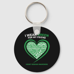 Women Kids Green Gifts Friend Kidney Disease Aware Key Ring