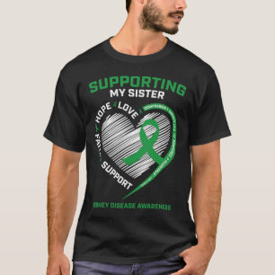 Women Kids Green Sister Kidney Disease Awareness G T-Shirt
